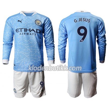 Manchester City Gabriel Jesus 9 Barn Hjemmedraktsett 2020-2021 Langermet (+ Korte bukser)